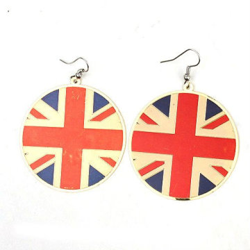 2013 Pendientes BRITÁNICOS del aro de la joyería del pendiente de la bandera del estilo de la manera FE02